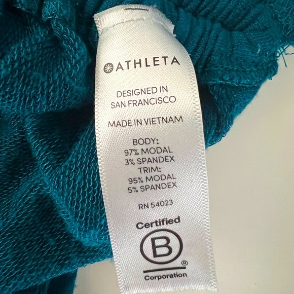 Athleta coastal teal nirvana modal drishti ruched sweater women’s size XS - Picture 7 of 7